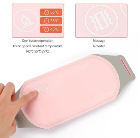 Bälte med infraröd värme och vibration för magen som bland annat är superskön vid menstruation