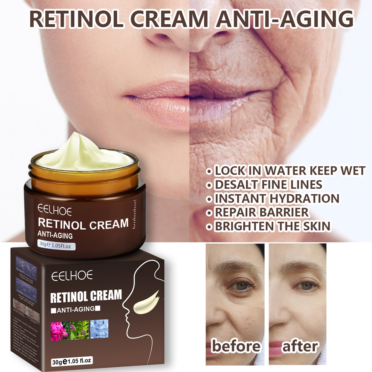 Retinol fuktgivande, ger fasthet och en har en lyftande effekt